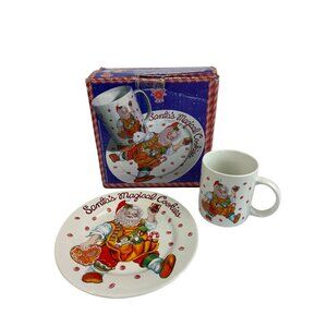 Santas Magical Cookies Mug Plate Set By Sakura Inc. Ceramic Christmas Tableware